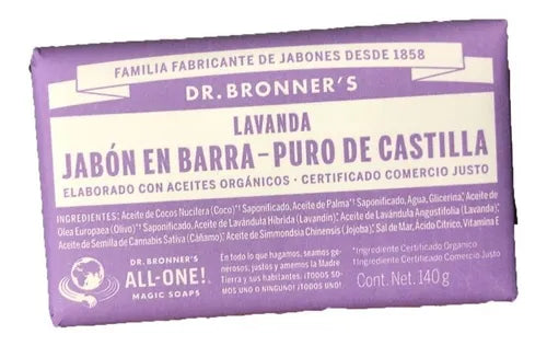 Dr. Bronner's Organic Barra Jabon Lavanda 140g