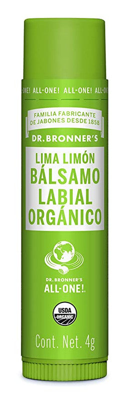 Bálsamo labial orgánico aroma Lima limón
  El bálsamo de Dr. Bronner hidratan y protegen los labios, las manos, la barbilla y las mejillas con aceite Orgánico de Citrus Limon y de Citrus Aurantifolia