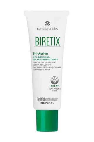 Gel de textura ligera que brinda una potente triple acción: queratolí­tica, antibacteriana y antiinflamatoria.
  Su exclusiva combinación de activos ayudan a desinflamar brotes, reducir marcas e hiperpigmentaciones post inflamatorias causadas por el acné.
  Sus tecnologí­as patentadas RetinSphere y Biopep 15 brindan un potente efecto exfoliante y antibacteriano.