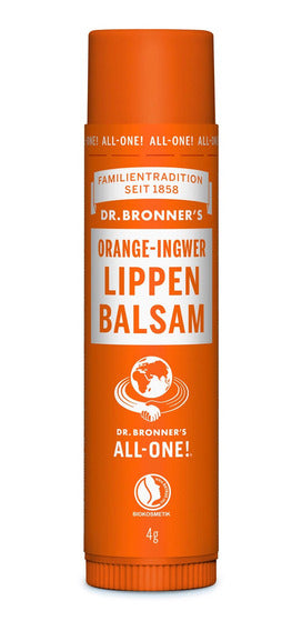 Balsamo labial orgánico aroma Naranja
  El bálsamo de Dr. Bronner hidratan y protegen los labios, las manos, la barbilla y las mejillas con aceite Orgánico de Citrus Aurantium Dulcis (Naranja).