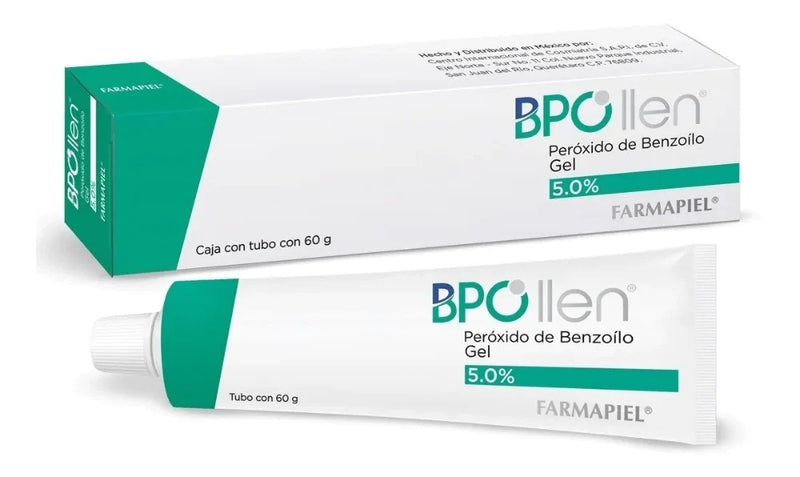 Gel de uso tópico que ayuda a combatir el acné en todas sus etapas
  Una solución eficaz para controlar la piel grasa y combatir el acné en todas sus etapas. Es un gel de uso tópico que ayuda a combatir eficazmente barros y espinillas, es un agente oxidante altamente lipofí­lico con efectos queratolí­ticos leves y bactericidas
  Aplicar segun la recomendación medica